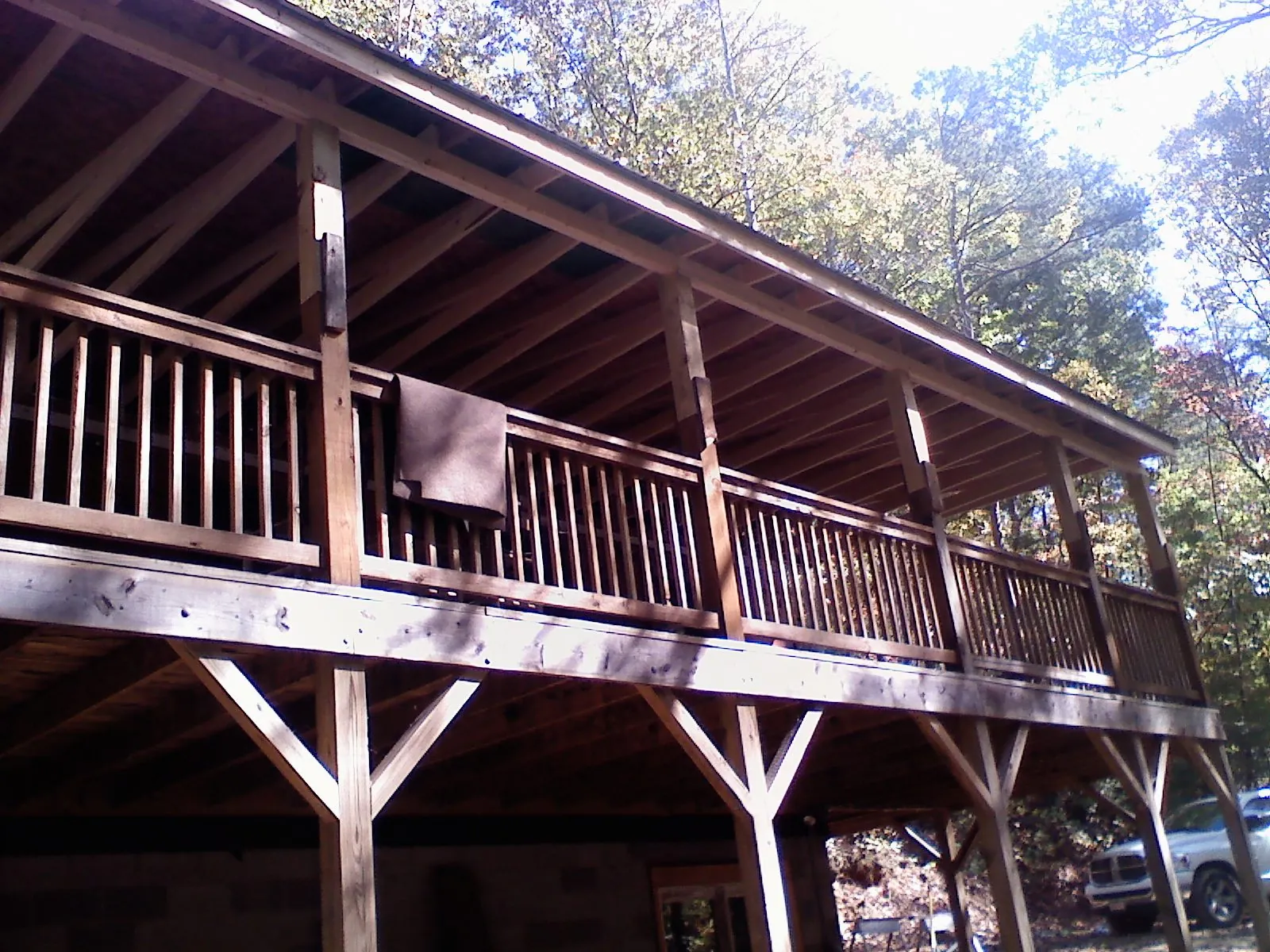 Timber framing under a new elevated porch and deck — Roof Leak Repair in Crivitz by Roofing Brothers